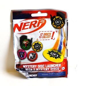 NERF Mystery Disc Launcher Pack w/ 2 Mystery Discs, Ages 5+-Brand New